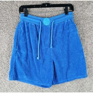 VTG 80s Ocean Pacific OP‎ Corduroy Blue Drawstring Shorts Mens Small Made In USA
